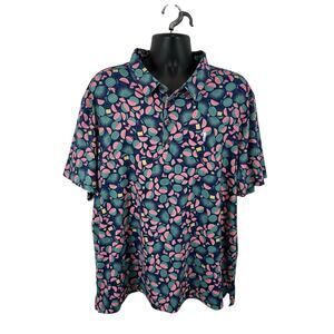 William Murray Watermelon Tequila Geometric Print Golf Polo Performance 2XL EUC